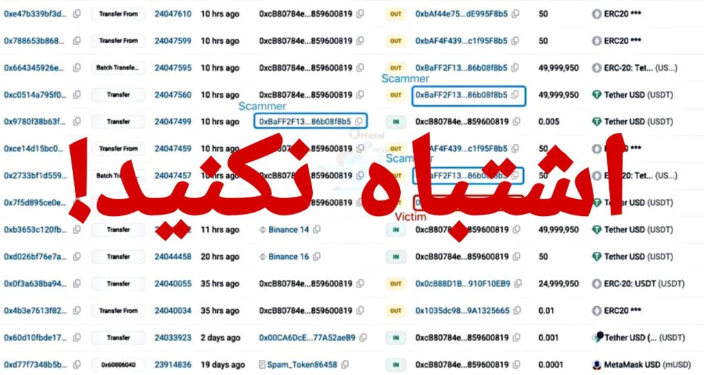 اشتباه کپی پیست کردن ادرس کاردست کاربر داد